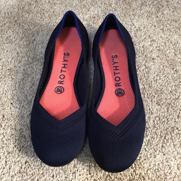 ROTHY'S size 8.5 navy lattice stitch maritime navy retired loafers - Picture 3 of 8
